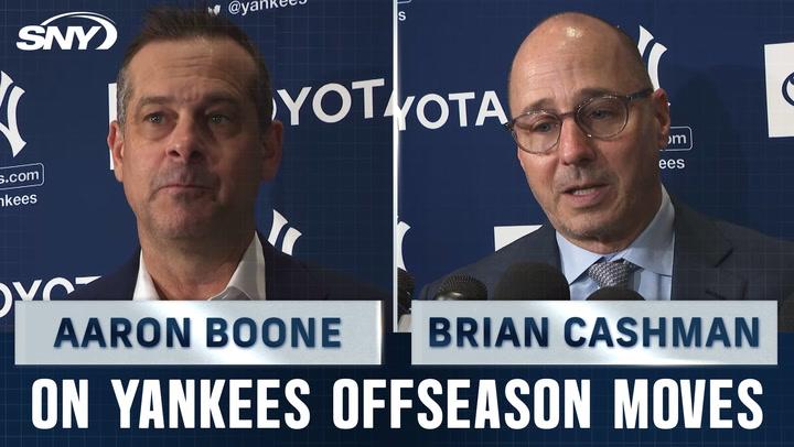 Aaron Boone and Brian Cashman discuss losing Juan Soto, adding Cody Bellinger to Yankees.