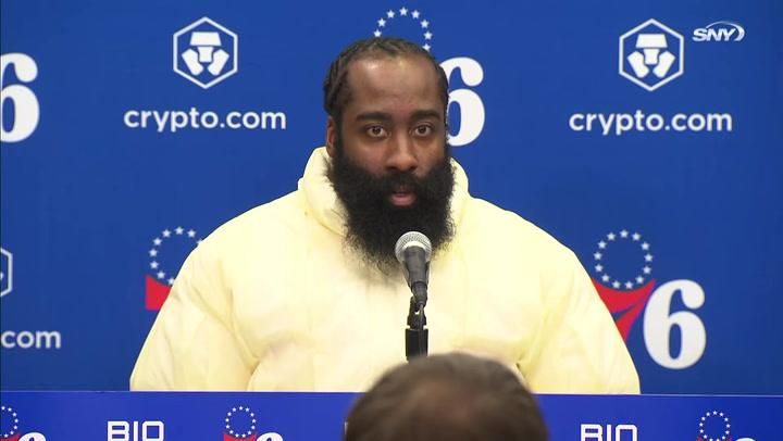 Nets vs 76ers: James Harden on blowout loss in first game against Nets since trade | 76ers Post Game