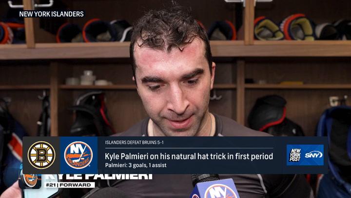 Kyle Palmieri slaps Boston with natural hat trick in first period