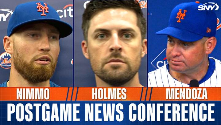  Carlos Mendoza, Clay Holmes and Brandon Nimmo react to Mets fourth straight loss