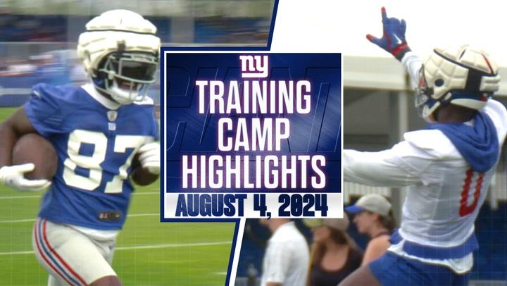 NY Giants August 4, 2024, Training Camp Highlights