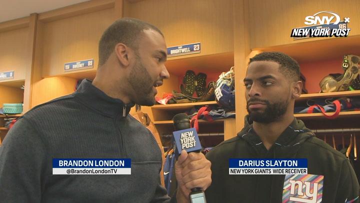 Darius Slayton talks about adjusting to rookie QB Tommy DeVito