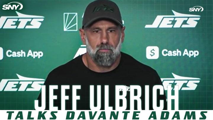 Jets interim coach Jeff Ulbrich discusses Davante Adams' potential Sunday matchup and team issues.