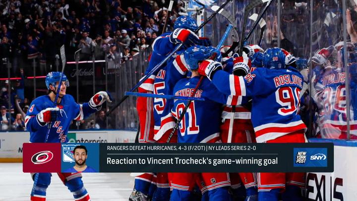 Rangers win streak continues after snagging Game 2 win in double OT