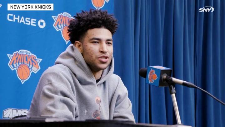 Knicks vs Bucks: Quentin Grimes on breaking franchise rookie record in 1st start | Knicks Post Game