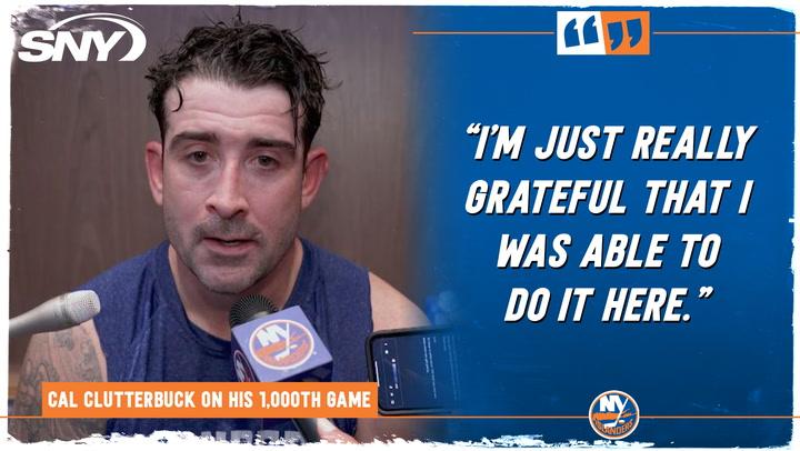 Islanders forward Cal Clutterbuck grateful to win in his 1,000th game played