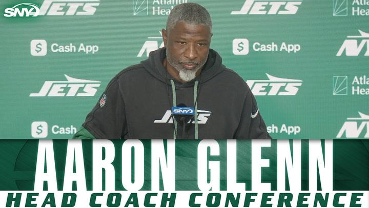 Man speaks at Jets conference.