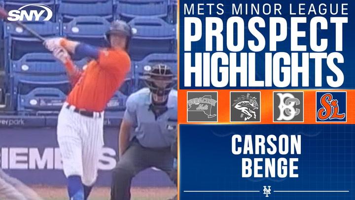 "Mets 2024 first-round pick Carson Benge homers again, going 3-for-5 with 3 RBI in St. Lucie win."