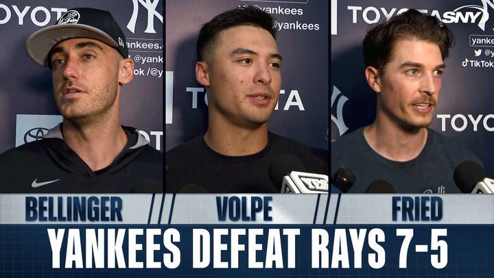 Cody Bellinger, Anthony Volpe and Max Fried on Yankees comeback win vs. Rays