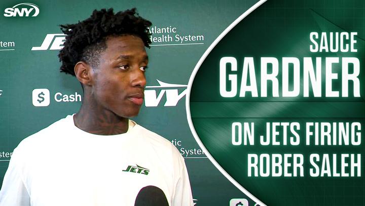 Sauce Gardner discusses Jets' commitment post-Robert Saleh firing, teasing interim coach.