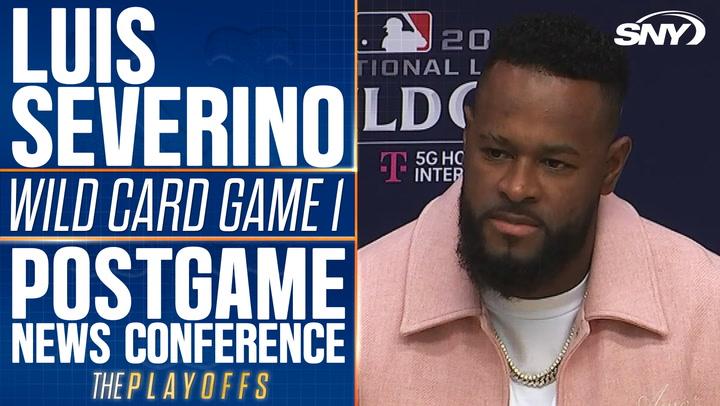 Luis Severino speaks about Carlos Mendoza's motivating words during the Game 1 postgame conference.