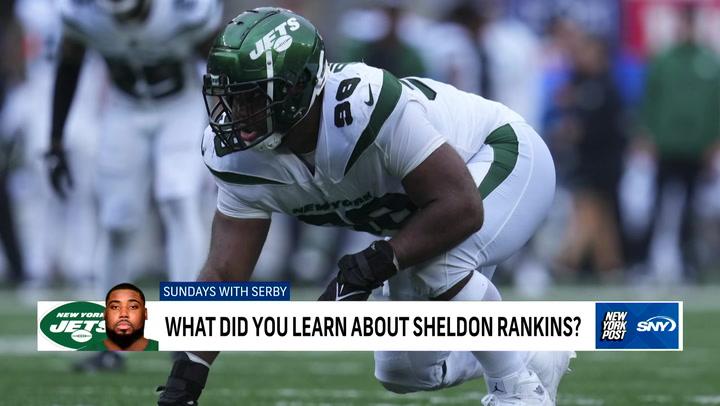 NY Post sports columnist Steve Serby talks with Jets defensive tackle Sheldon Rankins