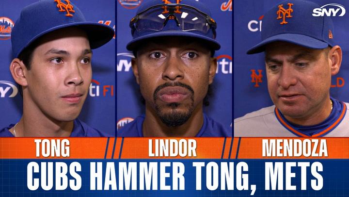 Carlos Mendoza, Jonah Tong and Francisco Lindor after Mets dreadful loss to Cubs