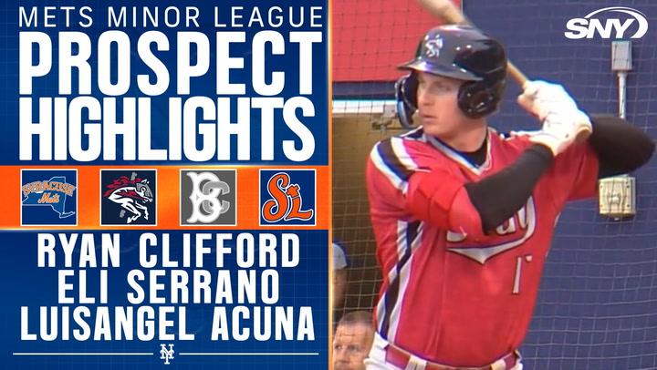 Mets prospects Acuna, Clifford, and Serrano excelled Saturday. Clifford had a 4-hit game, Serrano had a multi-hit performance, and Acuna went 3-for-5.