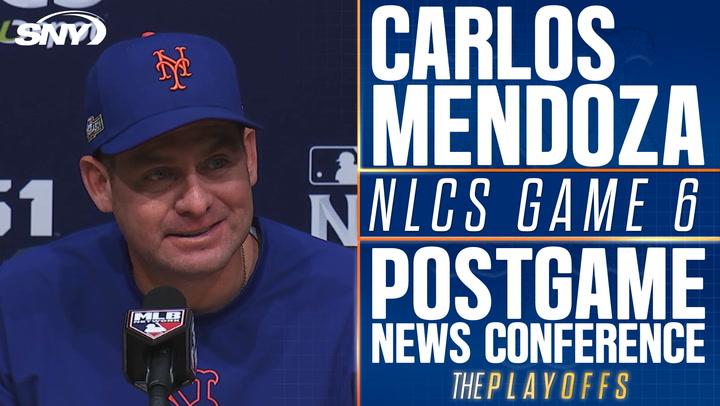 Carlos Mendoza discusses NLCS Game 6 loss and highlights the Mets' resilience in 2024.