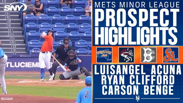 Mets prospects Luisangel Acuna, Ryan Clifford, and Carson Benge each hit home runs for their teams.