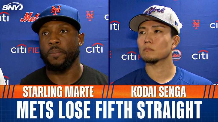 Starling Marte and Kodai Senga on Mets' fifth straight loss