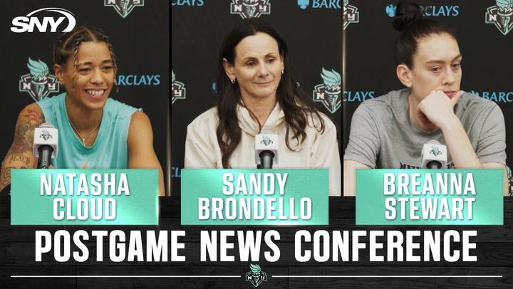 Breanna Stewart, Sandy Brondello, and Natasha Cloud discuss Liberty's first win of the season.