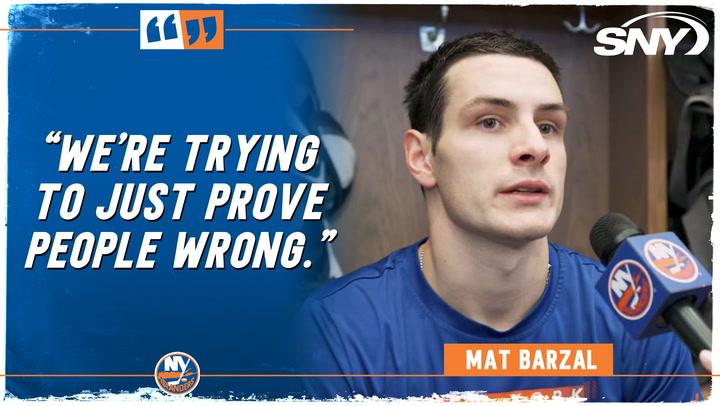 Islanders forward Mat Barzal discusses the importance of their 7-3 win over the Blue Jackets