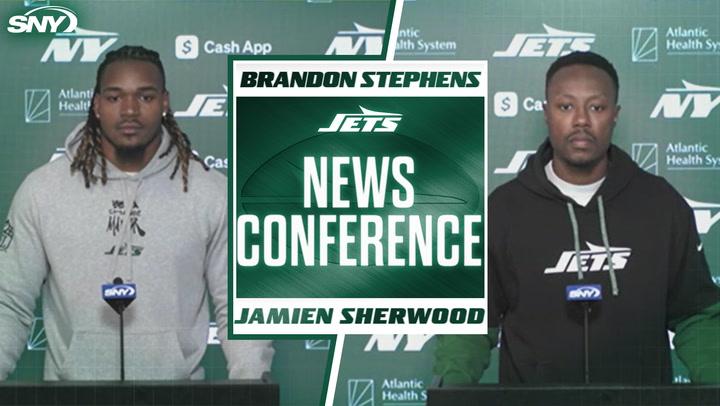 Jamien Sherwood and Brandon Stephens discuss Jets' season expectations at news conference.