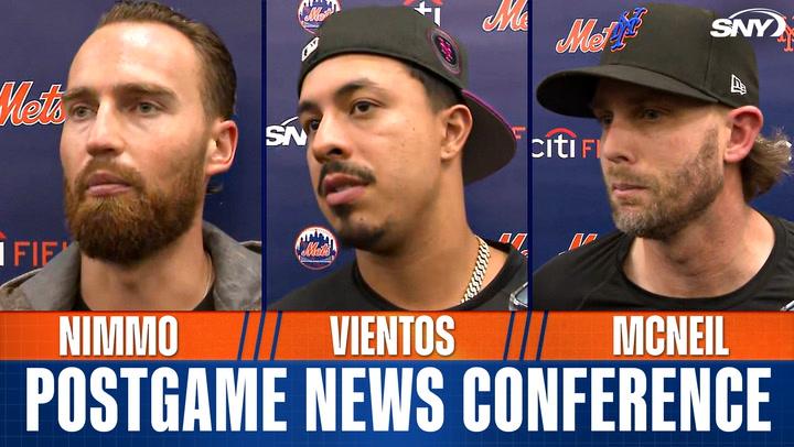Jeff McNeil on key hit in Mets ninth-inning rally, Mark Vientos and Brandon Nimmo update injuries that sidelined them