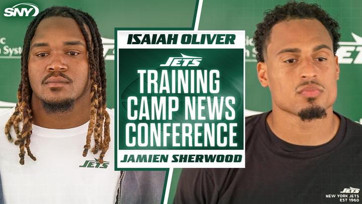 Isaiah Oliver and Jamien Sherwood describe how Jets camp is different this season