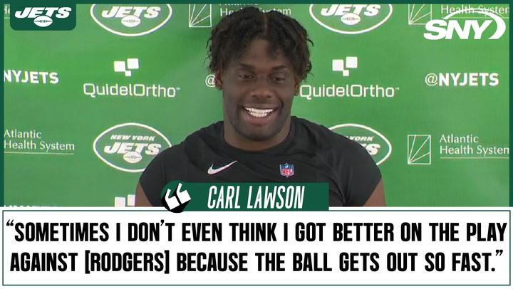 Carl Lawson on facing Aaron Rodgers in practice, praises Jermaine Johnson | Jets News Conference