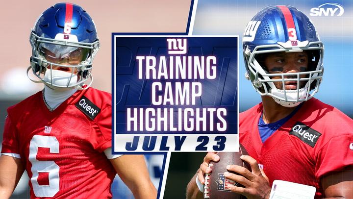 Giants Training Camp Highlights | Jaxson Dart, Russell Wilson, Malik Nabers | 7/23/25