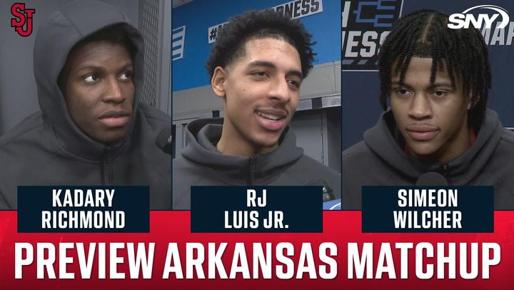 St. John's players preview their matchup with Arkansas, expressing readiness and excitement.
