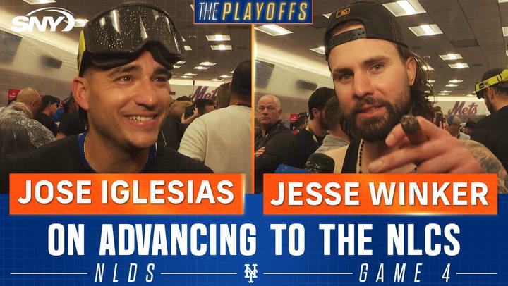 Jose Iglesias and Jesse Winker discuss advancing to the NLCS after Mets' NLDS victory at Citi Field.