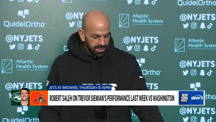 Robert Saleh on Trevor Siemian's Week 16 performance and upcoming matchup vs Browns