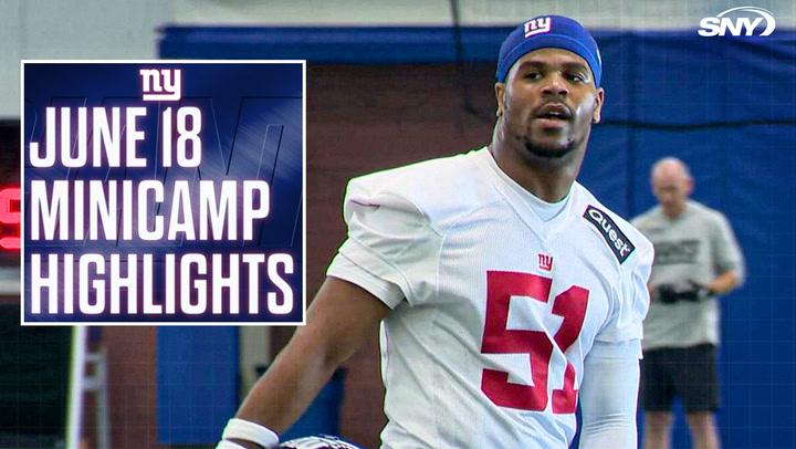 Football player in Giants gear.