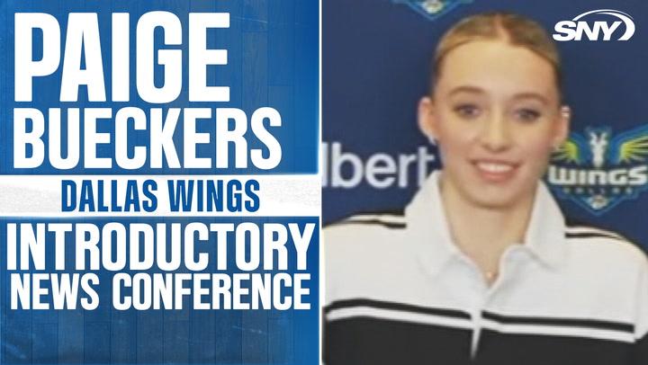 Paige Bueckers introduced as a Dallas Wing, eager to build something special with the team.