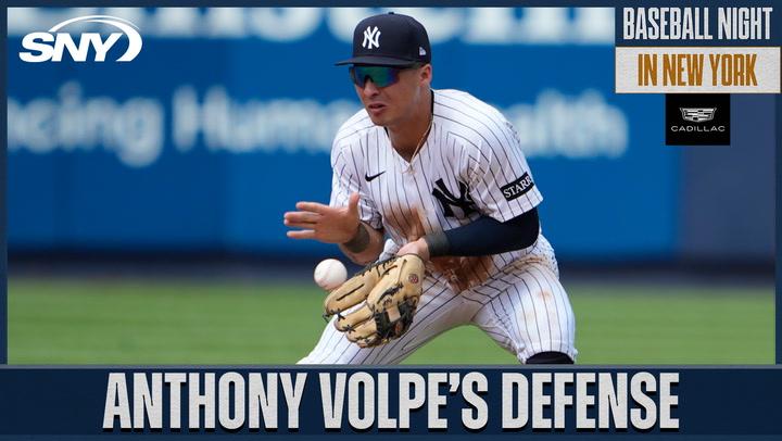 John Jastremski reacts to Anthony Volpe's defense for the Yankees