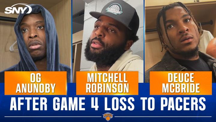 Three players in interviews.