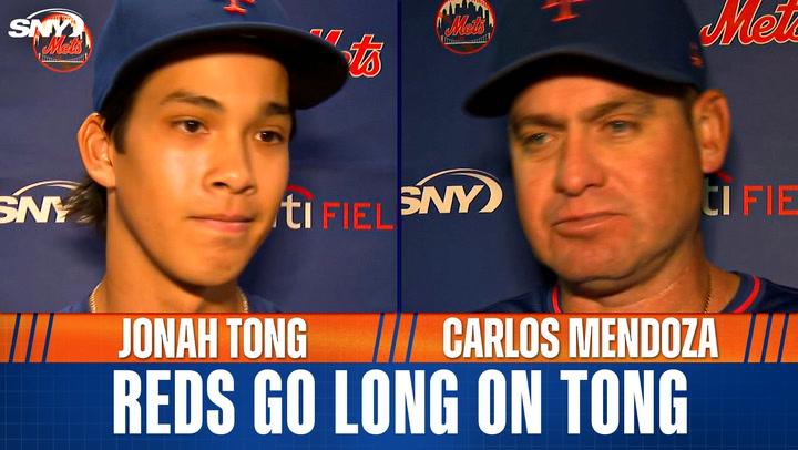 Carlos Mendoza and Jonah Tong on Reds going deep three times on Tong in Mets loss