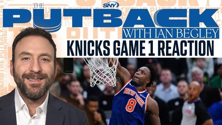 The Putback discusses Knicks Game 1 win over Boston, highlighting Anunoby and Bridges' greatness.
