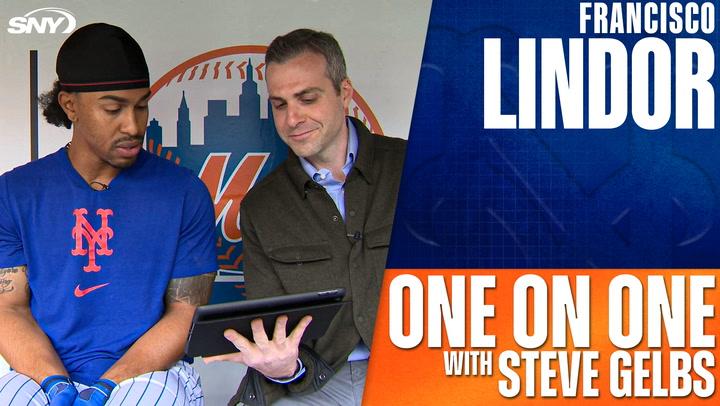 Francisco Lindor discusses his grand slam at the plate in Game 4 vs. Phillies with Steve Gelbs.
