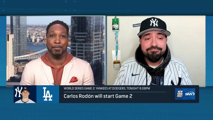Two hosts discuss Yankees' WS Game 1 loss to LA, questioning pitching choices and Judge's form.