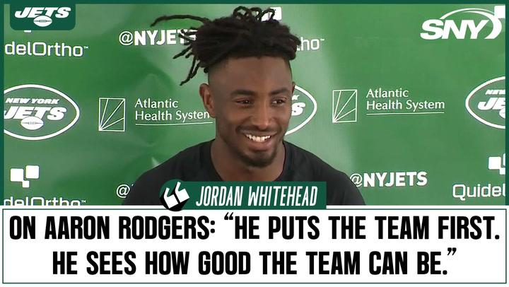 Jordan Whitehead raves about Aaron Rodgers, compares him to former teammate Tom Brady | Jets News Conference