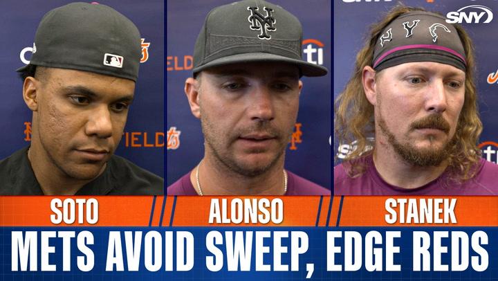 Juan Soto, Ryne Stanek and Luis Torrens on Mets close win, Pete Alonso updates thumb injury