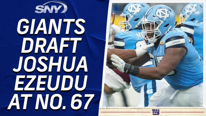 Giants select OL Joshua Ezeudu at No. 67 in NFL Draft | NFL Insider Ralph Vacchiano