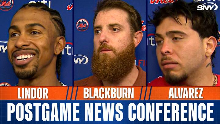 Francisco Alvarez, Francisco Lindor and Paul Blackburn comment on Mets extra-inning win over Dodgers