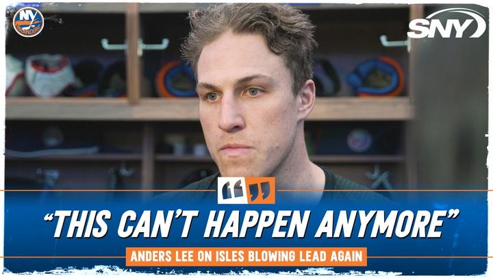 Anders Lee on Isles squandering three-goal lead to lowly Sharks, then falling in OT