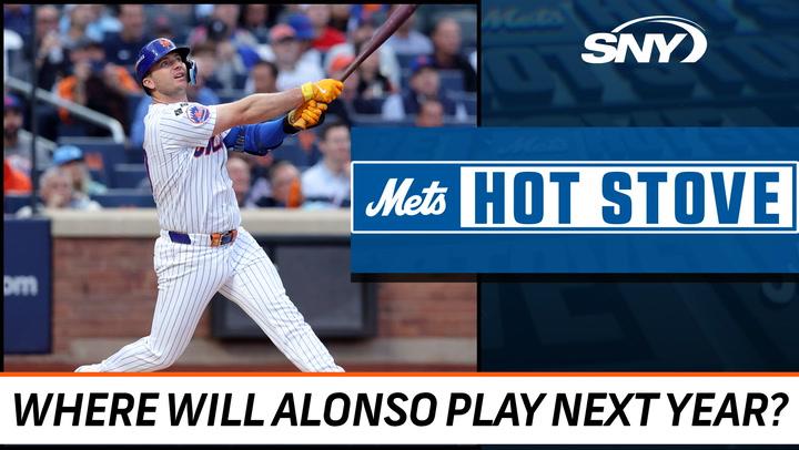 Pete Alonso in Mets game; SNY's Mets Hot Stove discusses his free agency and future with the Mets.