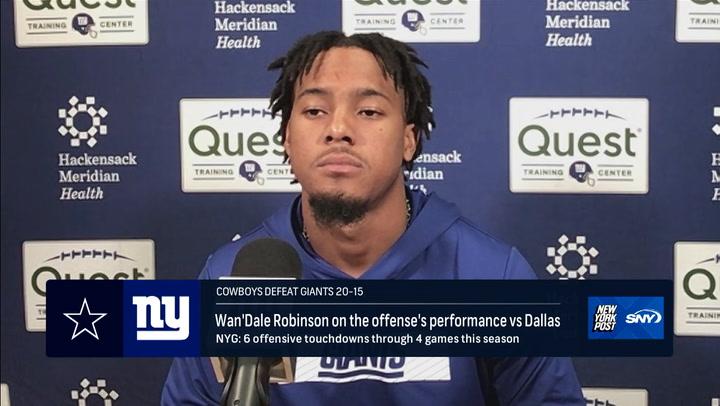 Giants WR Wan'Dale Robinson discusses the team's offense after their Week 4 loss to the Vikings.