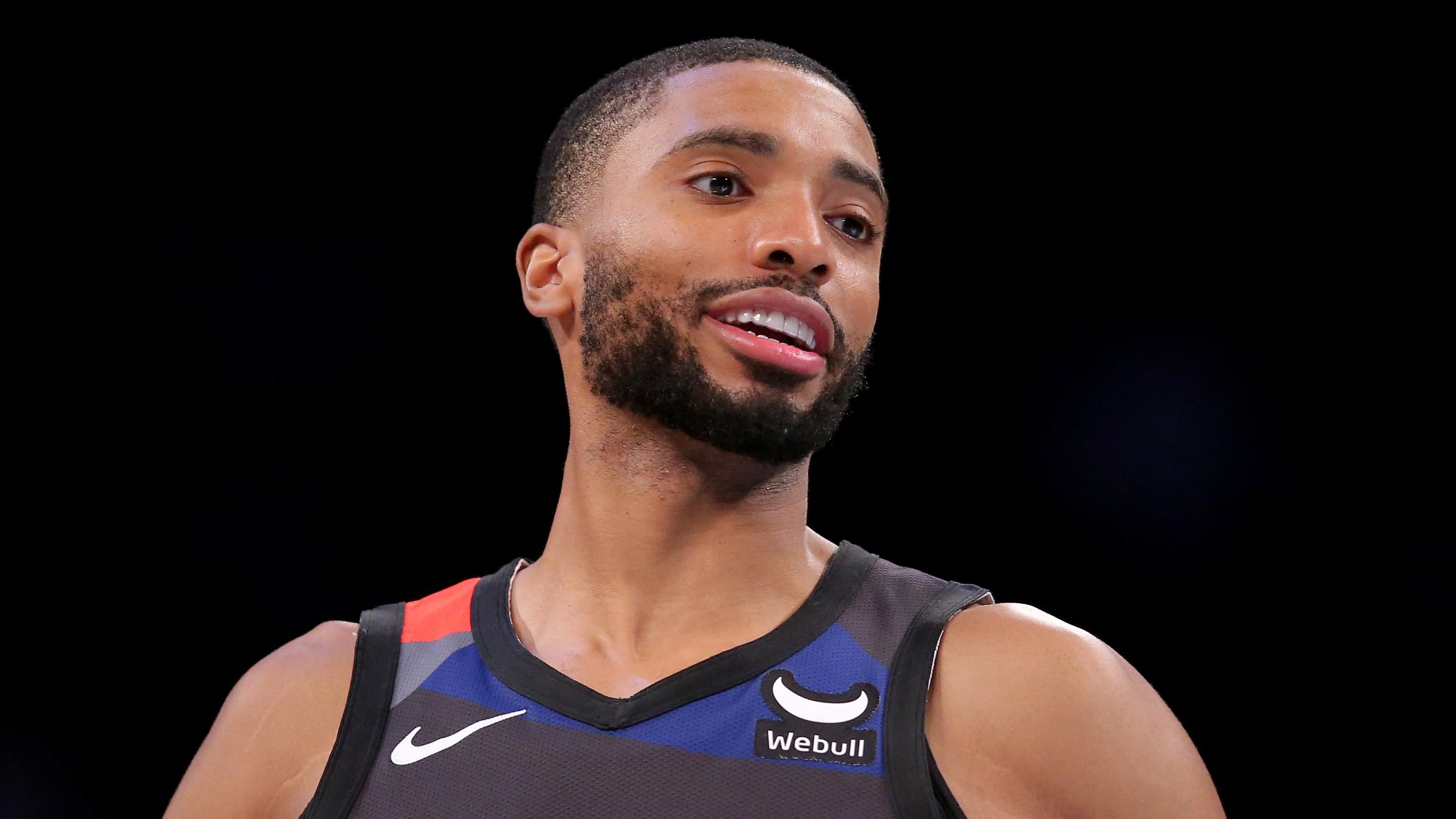 Dec 20, 2023; Brooklyn, New York, USA; Brooklyn Nets forward Mikal Bridges (1) during the second quarter against the New York Knicks at Barclays Center. Mandatory Credit: Brad Penner-USA TODAY Sports