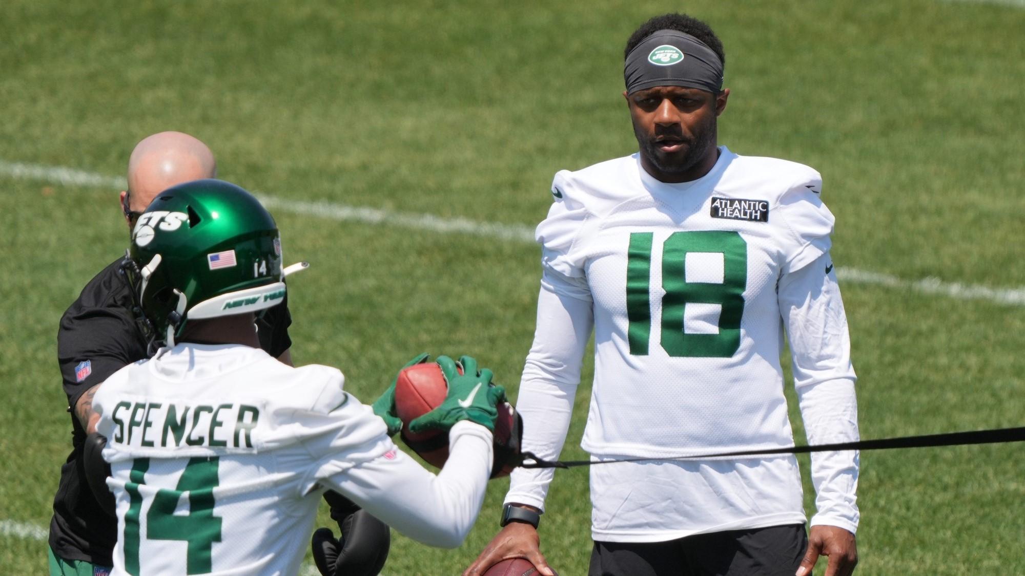 Florham Park, NJ May 31, 2023 -- Wide receiver Randall Cobb during the Jets OTA.