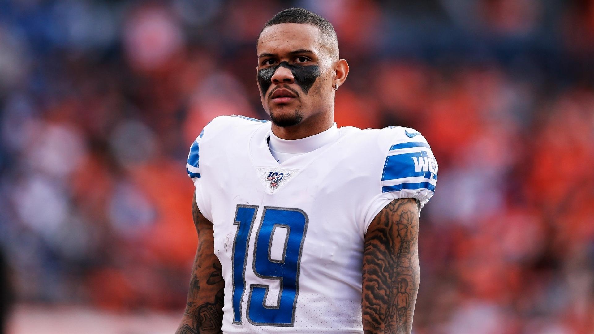 Dec 22, 2019; Denver, Colorado, USA; Detroit Lions wide receiver Kenny Golladay (19) in the second quarter against the Denver Broncos at Empower Field at Mile High. Mandatory Credit: Isaiah J. Downing-USA TODAY Sports