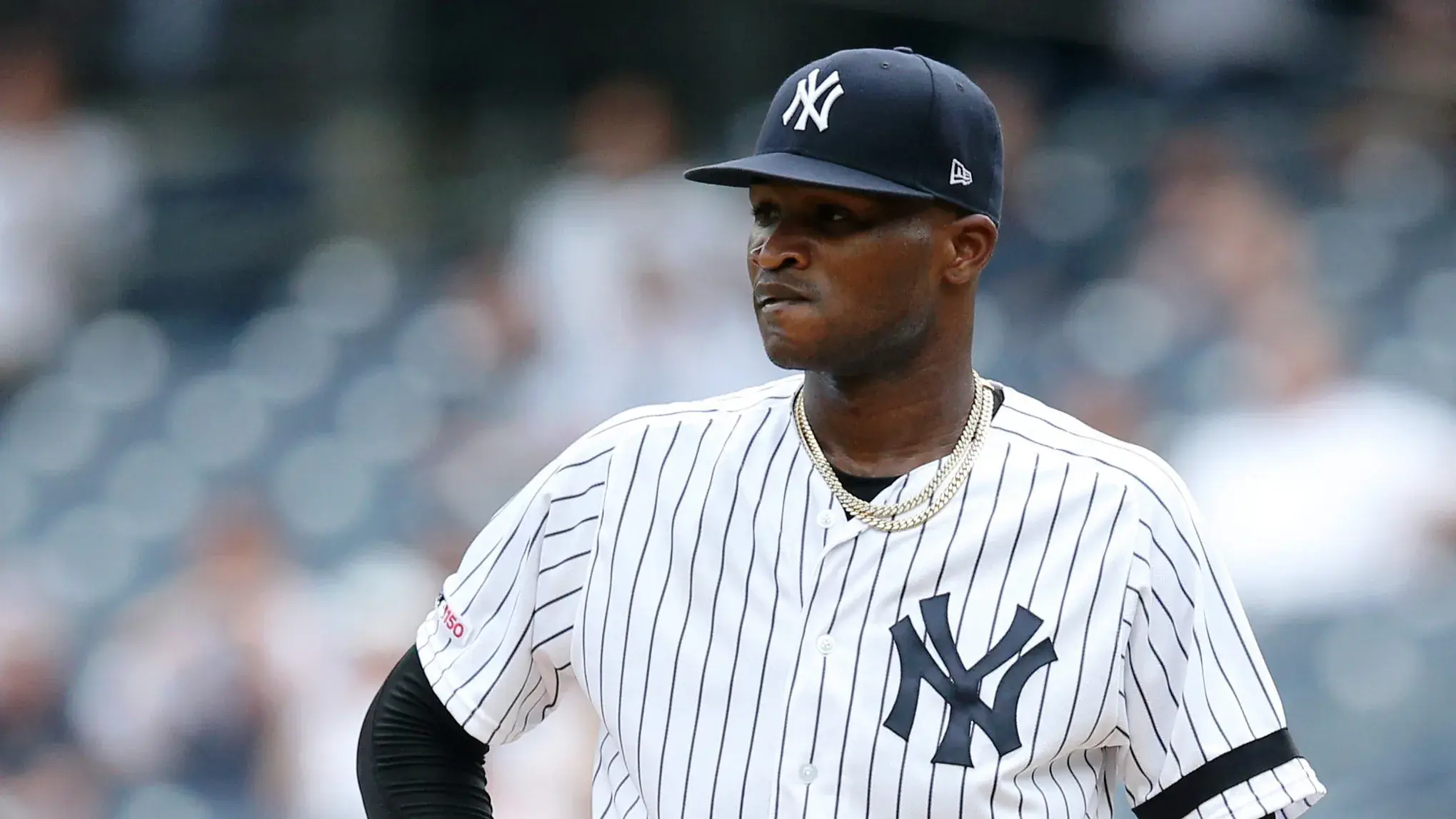 Domingo German stands stoic on the mound / Brad Penner/USA TODAY